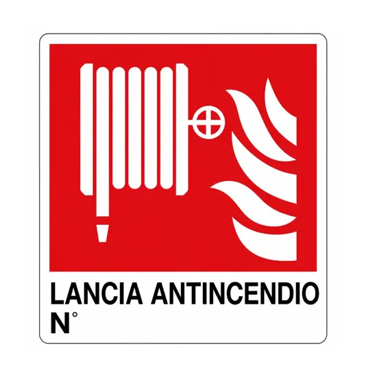 Cartello con scritta 'lancia antincendio N°'