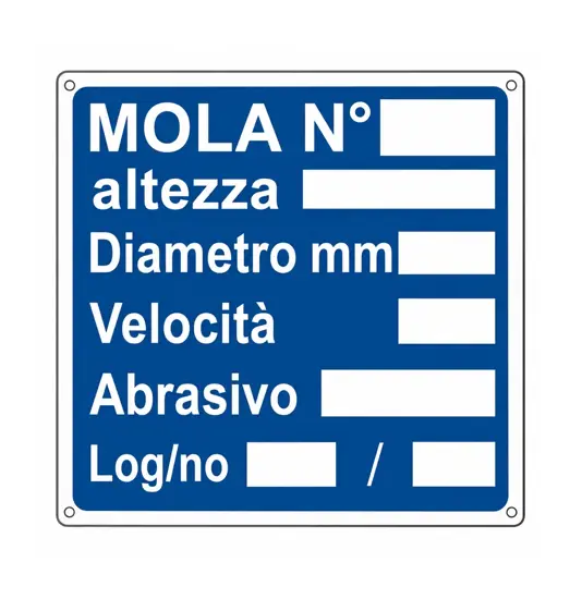 Cartello con scritta 'mola N°__'