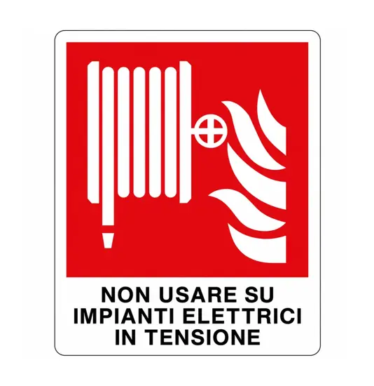 Cartello con scritta 'non usare su impianti elettrici in tensione'