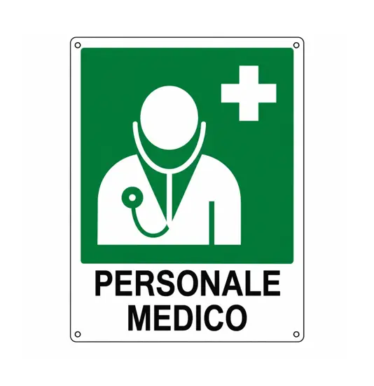 etichette adesive simbolo 'personale medico' con scritta