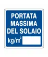 Cartello con scritta 'portata massima del solaio kg/m2__'