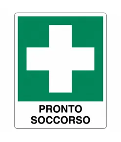 etichette adesive 'pronto soccorso' con simbolo e scritta