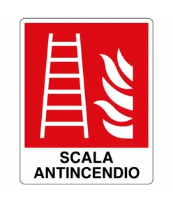 Cartello con scritta 'scala antincendio'