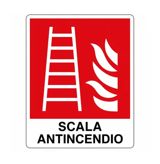 Cartello con scritta 'scala antincendio'
