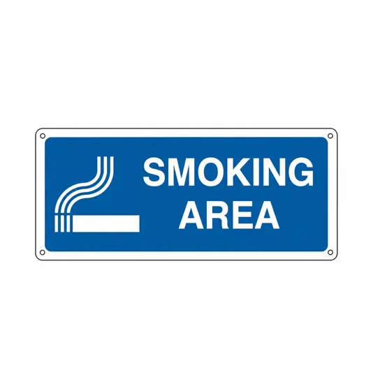 Cartello con scritta 'smoking area'
