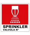 Cartello con scritta 'Sprinkler valvola N°'