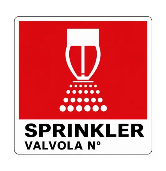 Cartello con scritta 'Sprinkler valvola N°'