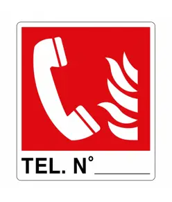 etichette adesive antincendio 'telefono. n°', simbolo e testo