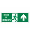 etichette adesive con simbolo e scritta  Uscita di emergenza avanti