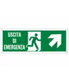 etichette adesive 'uscita di emergenza avanti / a destra' con scritta