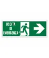 etichette adesive 'uscita di emergenza a destra' con scritta