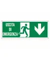 Cartello con scritta 'uscita di emergenza indietro'