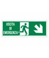 etichette adesive 'uscita di emergenza indietro / a destra' con scritta