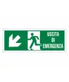 etichette adesive scritta 'uscita di emergenza indietro / a sinistra'