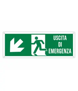 etichette adesive scritta 'uscita di emergenza indietro / a sinistra'