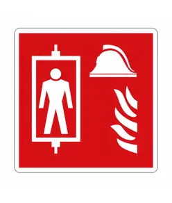 Cartello con simbolo 'ascensore antincendio'