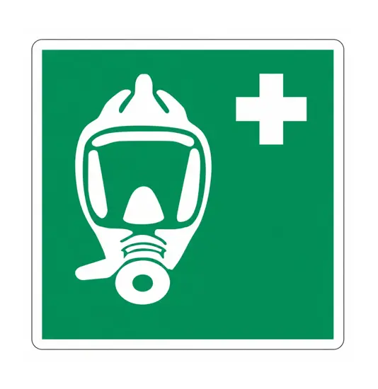 Cartello con simbolo 'autorespiratore per evacuazione'