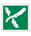 Cartello con simbolo 'coltello per zattera di salvataggio'