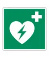 Cartello con simbolo DAE di emergenza