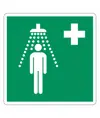 Cartello con simbolo 'doccia di emergenza