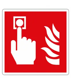 etichette adesive 'pulsante allarme antincendio' solo simbolo