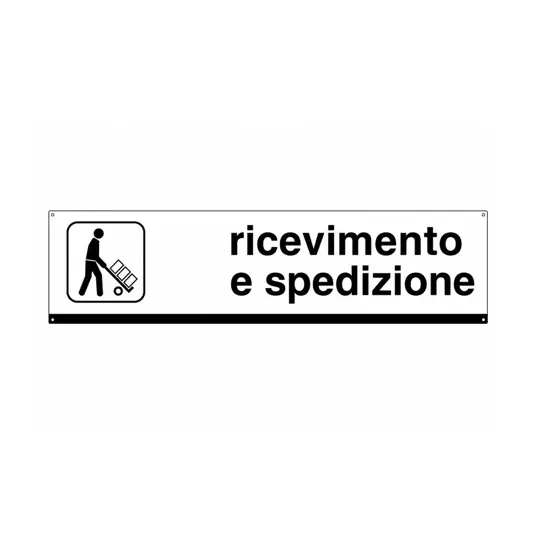 Cartello con simbolo 'ricevimento e spedizione'