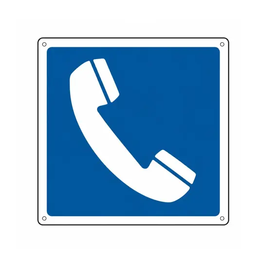 Cartello con simbolo 'ubicazione telefono'