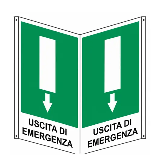 Cartello con simbolo 'uscita di emergenza'