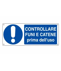 etichette adesive  Controllare funi e catene prima dell'uso