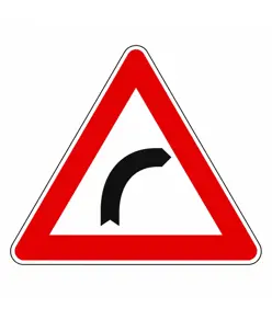 Cartello curva pericolosa a destra