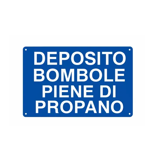 Cartello 'deposito bombole piene di propano