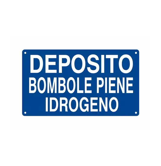 Cartello 'deposito bombole piene idrogeno
