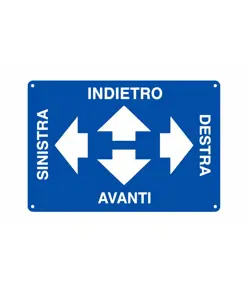 Cartello 'destra sinistra indietro avanti