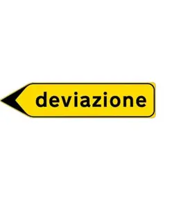 Cartello 'deviazione' in lamiera. Dim: 130x30cm