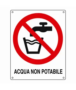 Cartello di divieto 'acqua non potabile'