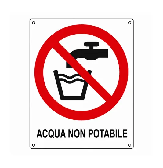 Cartello di divieto 'acqua non potabile'