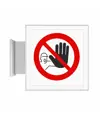 Cartello di divieto bifacciale a bandiera 'vietato l'accesso'