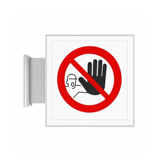 Cartello di divieto bifacciale a bandiera 'vietato l'accesso'