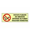 Cartello di divieto fotoluminescente 'vietato fumare no smoking defense...'