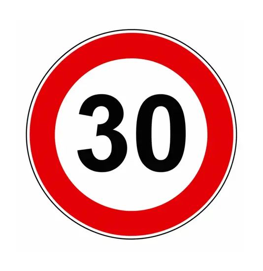 Cartello di divieto  'Limite massimo velocità 30 km/h'