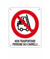 Cartello di divieto 'non trasportare persone sui carrelli'