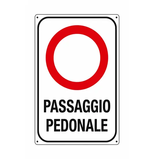 Cartello di divieto 'passaggio pedonale'