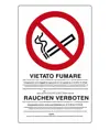 Cartello di divieto 'vietato fumare rauchen verboten'