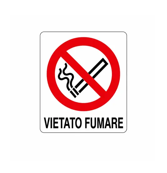Cartello di divieto 'vietato fumare'