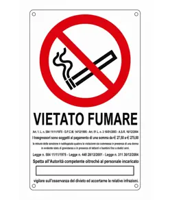 Cartello di divieto 'vietato fumare'