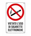 Cartello di divieto 'vietato l'uso di sigarette elettroniche'