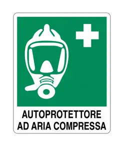 Cartello di emergenza 'autoprotettore ad aria compressa'