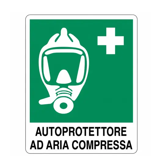 Cartello di emergenza 'autoprotettore ad aria compressa'