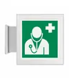 Cartello di emergenza bifacciale a bandiera 'personale medico'