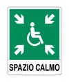 Cartello di emergenza con scritta 'spazio calmo'